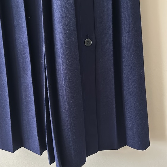 Navy Pleated Midi Full/A-Line Skirt - Picture 8 of 12
